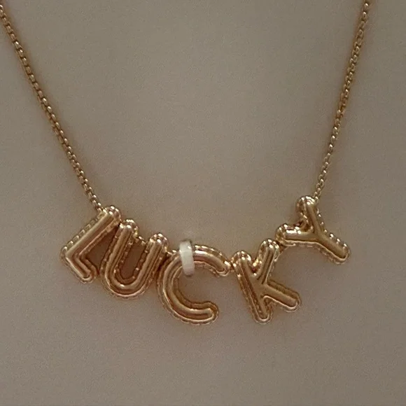 Kate Spade x Target Lucky Letter Charm Necklace 16” + 3” Extender, Gold NEW - Picture 3 of 6
